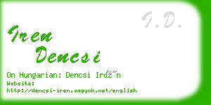 iren dencsi business card